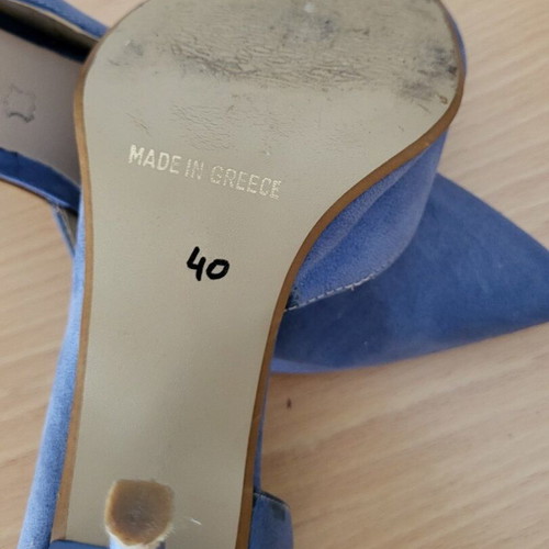 Blue suede pumps used, size 40