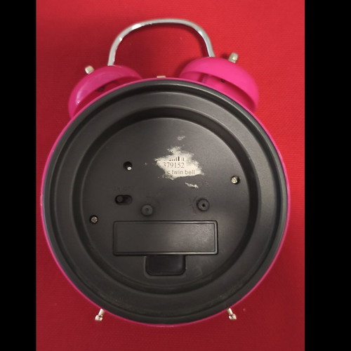 Hot Pink Analog Alarm Clock used, fuchsia color