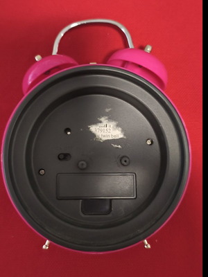 Hot Pink Analog Alarm Clock used, fuchsia color