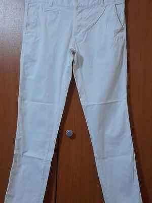 Ανδρικό λευκό chino παντελόνι GIGOLO, μέγεθος L, slim fit