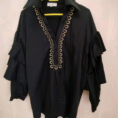 Nema resort wear blouse like new, black with gold details