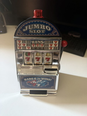 Slot Machine Piggy Bank like new with sound and battery operation
