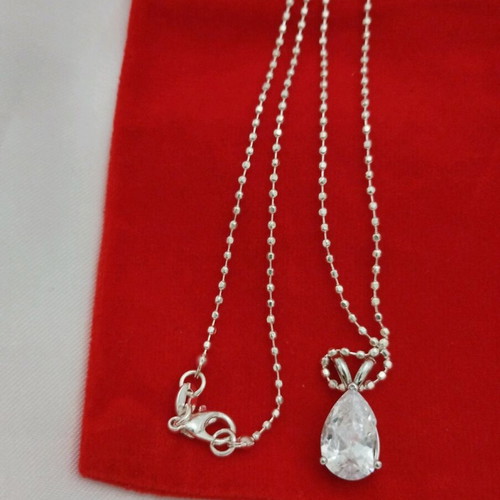 Silver chain 925 length 45 cm with teardrop pendant new