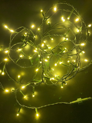 Yellow indoor string lights 80 pcs 6.5m used, IP44