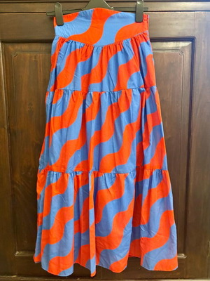 Maxi Skirt used, Karavan, size S, blue and red