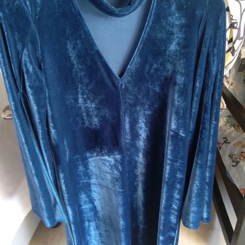 Velvet dress with batwing sleeves, size M