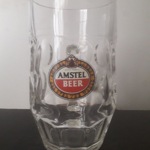Amstel 0.5 Beer Glass used, oval relief, rare series