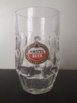 Amstel 0.5 Beer Glass used, oval relief, rare series