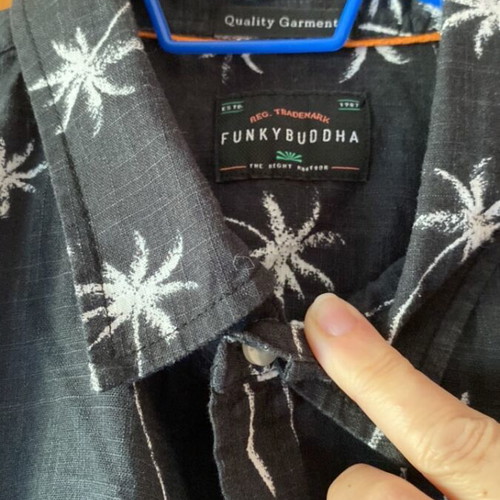 Funky Buddha men's shirt new, black and white, XL