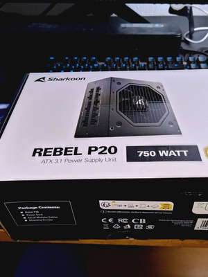 PSU power supply Sharkoon Rebel P20 750W Full Modular Cybenetics Gold new