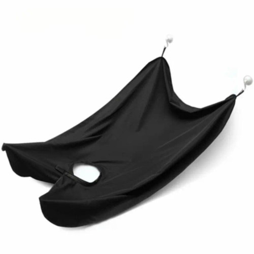 Shaving apron new, for beard trimming and grooming, white and black