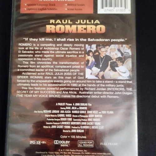 Romero DVD used, drama, historical, action with subtitles