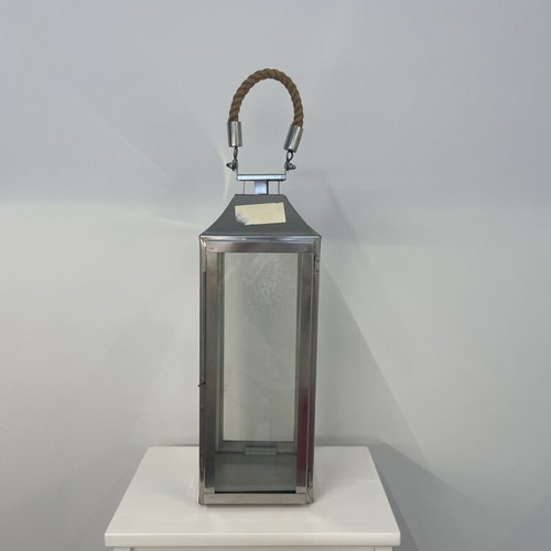 Decorative metal lantern 45cm like new with glass
