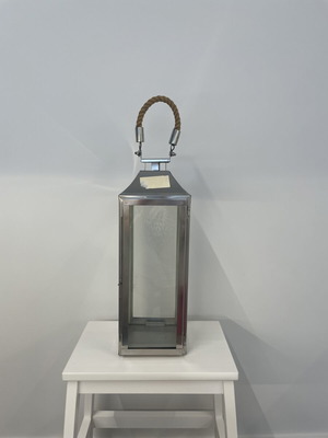 Decorative metal lantern 45cm like new with glass