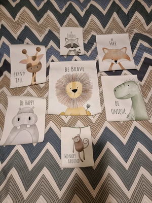 Πίνακες σε καμβά για παιδικό δωμάτιο καινούργιο, πακέτο 7 τεμαχίων