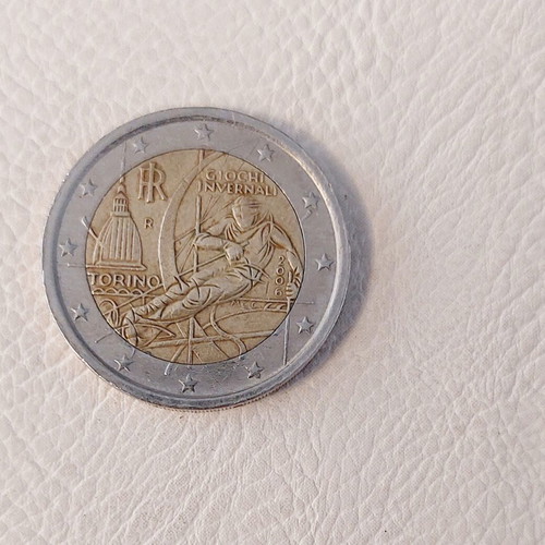 Commemorative 2 Euro Coin 2006 Torino Winter Olympics used
