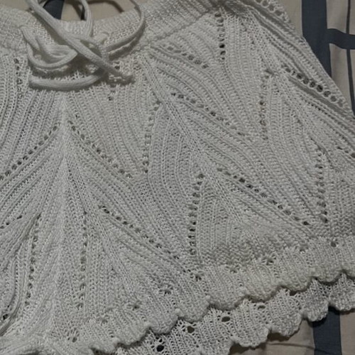 Knitted white shorts Unique, new, sizes S/M