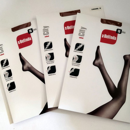 Belinda 10 den tights new, pack of 3 caramel