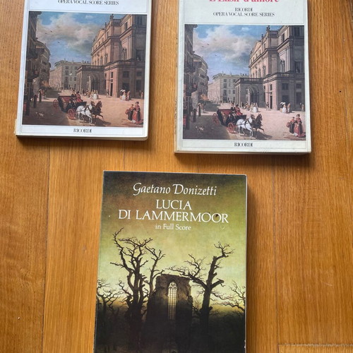 Set of 3 sheet music books by Donizetti and Rossini used