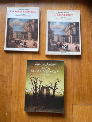 Set of 3 sheet music books by Donizetti and Rossini used