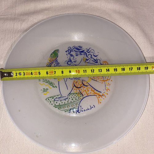 Collectible Lumidis Glass Plate used, design by G. Stathopoulos