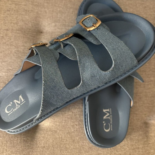 Denim slippers new, size 39 fitting 38, blue