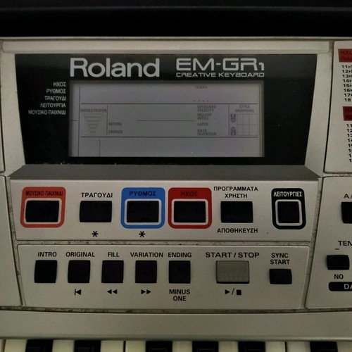 Roland EM-GR 1 keyboard used with Greek rhythms
