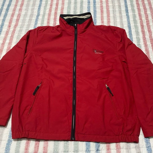 Nautica jacket Large like new, red with 3 pockets