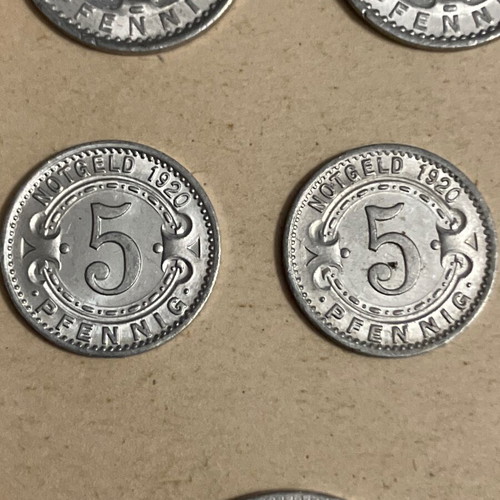 Lot of 20 German notgeld coins from Weimar Republic like new