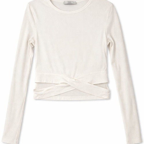 Waikiki White Ribbed Crop Top like new, size M