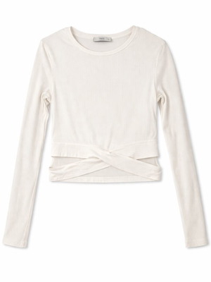 Waikiki White Ribbed Crop Top like new, size M