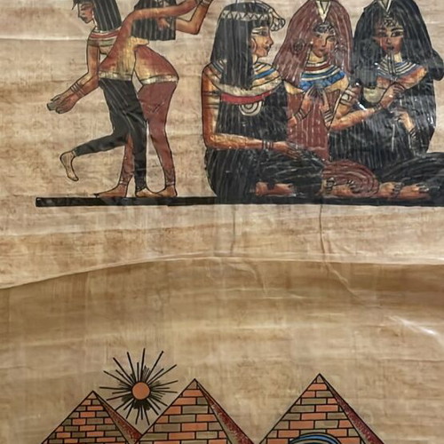 Papyrus paintings set of 2 new, Egypt motifs
