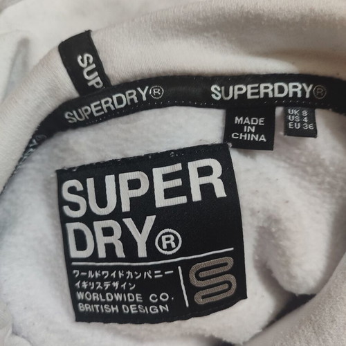 Superdry white hoodie like new, size S