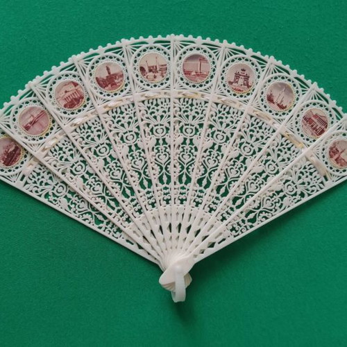 Soviet folding fan USSR memorabilia 1980s