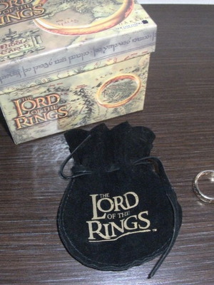 Lord of the Rings ring used with pouch and box