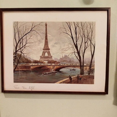 Paris Posters Set of 3 Framed with Wooden Frame and Glass