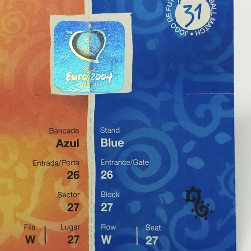 Euro 2004 Final Ticket Portugal Greece like new