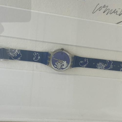 Swatch watch with litho by Corneille like new, collectors item