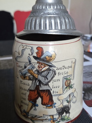 Γερμανική κούπα μπύρας vintage μεταχειρισμένη με καπάκι