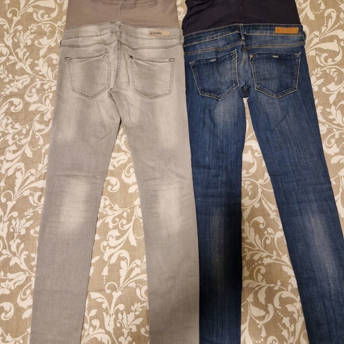 H&M maternity jeans skinny pack of 2 size 36 like new, blue and grey