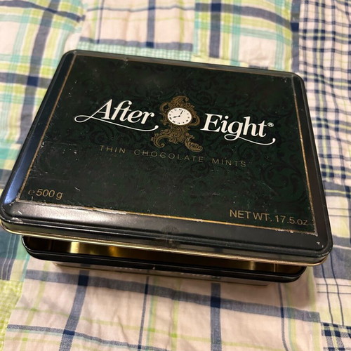 After Eight storage tin used, collectible from 1995