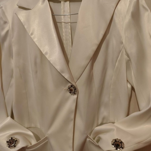 ZIC ZAC white satin jacket used, size S