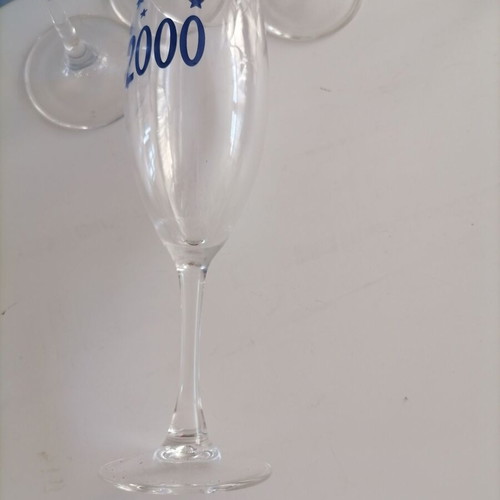 Millennium champagne glasses pack of 6, new, with year 2000