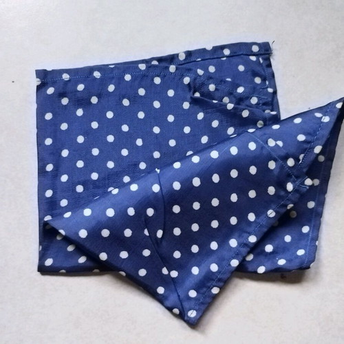 Handmade pocket square used, blue