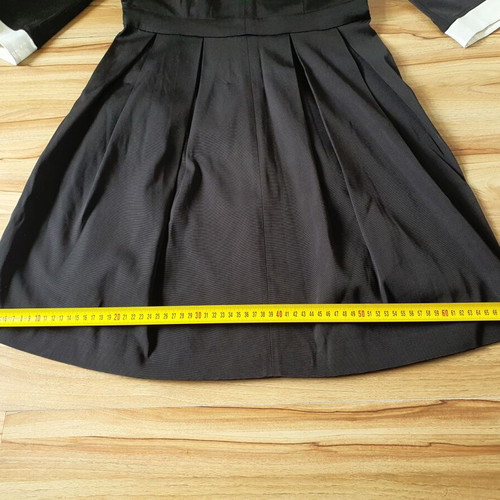 Axara Paris elegant black dress with white belt and pocket, like new, size L/XL