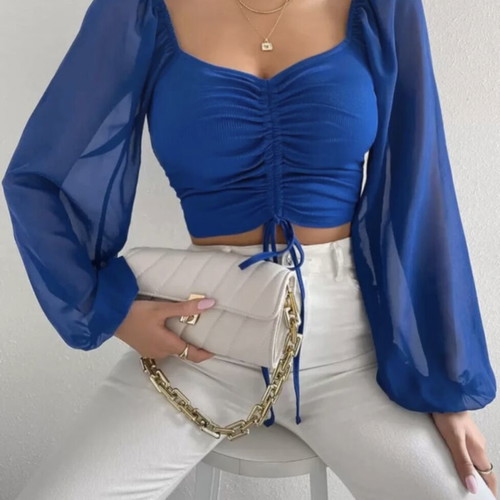 Shein Blue Royal Blue Shirt Like New, Size S
