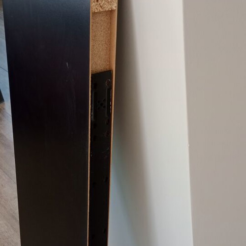Wall shelves set of 3, black, 1.10x0.25x0.05 m