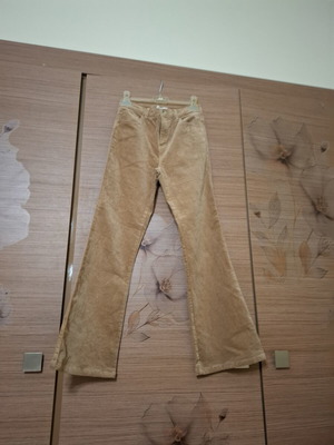 Mango velour bell-bottom pants like new, beige, size 164 cm