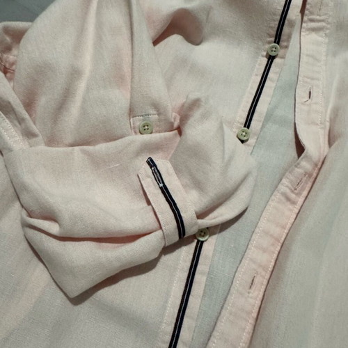 Zara Man shirt pink XL slim fit linen-look like new