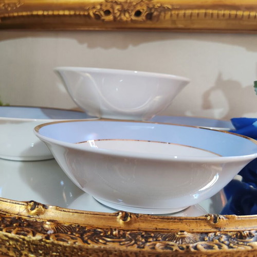 Doulton Bruce Oldfield 2004 porcelain bowls set of 4, gold trim